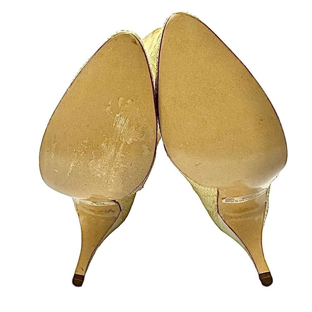 Wild Pair Women’s Beige Snakeskin Leather Mid-Calf Boots Size 7B Cone Heel - Picture 3 of 10